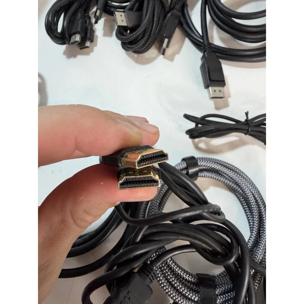 Big Lot of 22 Video, Data, Power Cables: HDMI DisplayPort DVI VGA Type-C Micro